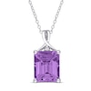 Thumbnail Image 1 of Amethyst & White Topaz Necklace Octagon/Round-Cut Sterling Silver 18&quot;