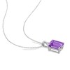 Thumbnail Image 1 of Amethyst & White Topaz Necklace Octagon/Round-Cut Sterling Silver 18"