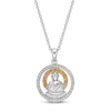 Thumbnail Image 1 of Citrine & White Lab-Created Sapphire Buddha Necklace Sterling Silver 18&quot;