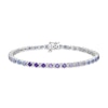 Thumbnail Image 0 of Vibrant Shades Tanzanite, Amethyst, White Lab-Created Sapphire Bracelet Round-Cut Sterling Silver 7.25"