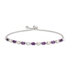 Thumbnail Image 0 of Amethyst & Opal Bolo Bracelet Oval/Round-Cut Sterling Silver 9.5"