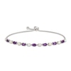 Thumbnail Image 1 of Amethyst & Opal Bolo Bracelet Oval/Round-Cut Sterling Silver 9.5&quot;