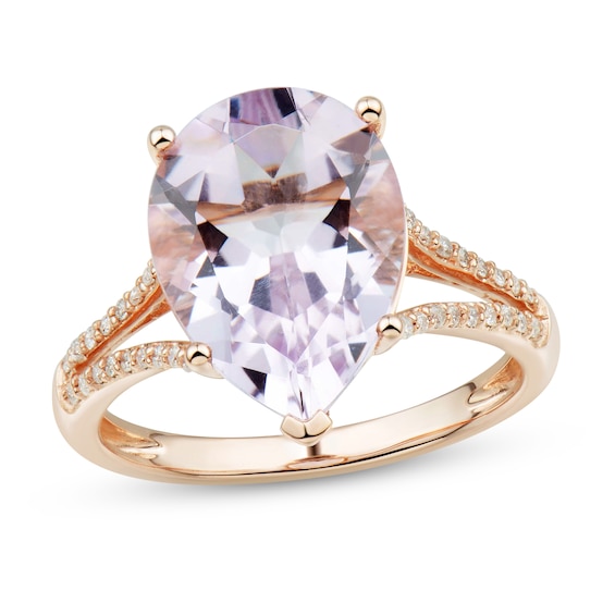 Light Amethyst Ring 1/8 ct tw Diamonds 10K Rose Gold | Kay