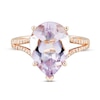 Thumbnail Image 3 of Light Amethyst Ring 1/8 ct tw Diamonds 10K Rose Gold
