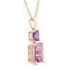 Thumbnail Image 2 of Amethyst Necklace Emerald/Cushion-Cut 10K Rose Gold 18&quot;