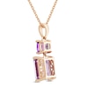 Thumbnail Image 3 of Amethyst Necklace Emerald/Cushion-Cut 10K Rose Gold 18&quot;