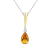 Thumbnail Image 1 of Citrine & Diamond Necklace Sterling Silver/10K Yellow Gold 18&quot;