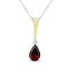 Thumbnail Image 0 of Garnet & Diamond Necklace Sterling Silver/10K Yellow Gold 18"