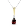 Thumbnail Image 1 of Garnet & Diamond Necklace Sterling Silver/10K Yellow Gold 18&quot;