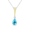 Thumbnail Image 0 of Swiss Blue Topaz & Diamond Necklace Sterling Silver/10K Yellow Gold 18"