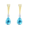 Thumbnail Image 1 of Swiss Blue Topaz & Diamond Earrings Sterling Silver/10K Yellow Gold