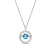 Thumbnail Image 1 of Unstoppable Love Swiss Blue Topaz Necklace 1/10 ct tw Diamonds Sterling Silver 19&quot;