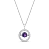 Thumbnail Image 0 of Unstoppable Love Amethyst Necklace 1/10 ct tw Diamonds Sterling Silver 19"