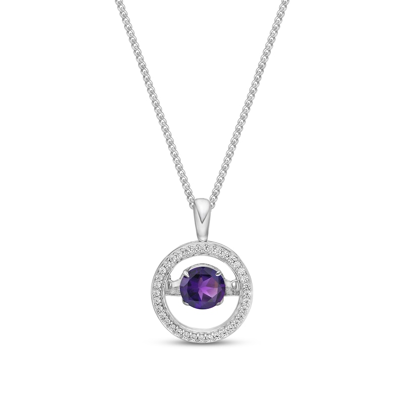 Unstoppable Love Amethyst Necklace 1/10 ct tw Diamonds Sterling Silver 19"