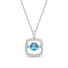 Thumbnail Image 0 of Unstoppable Love Swiss Blue Topaz Necklace 1/10 ct tw Diamonds Sterling Silver 19"