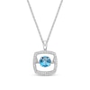 Thumbnail Image 1 of Unstoppable Love Swiss Blue Topaz Necklace 1/10 ct tw Diamonds Sterling Silver 19&quot;