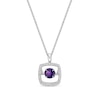 Thumbnail Image 1 of Unstoppable Love Amethyst Necklace 1/10 ct tw Diamonds Sterling Silver 19&quot;