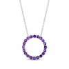 Thumbnail Image 0 of Amethyst Circle Necklace Sterling Silver 18"