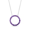 Thumbnail Image 1 of Amethyst Circle Necklace Sterling Silver 18&quot;