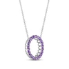 Thumbnail Image 1 of Amethyst Circle Necklace Sterling Silver 18"
