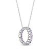 Thumbnail Image 2 of Amethyst Circle Necklace Sterling Silver 18"