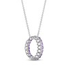 Thumbnail Image 3 of Amethyst Circle Necklace Sterling Silver 18&quot;
