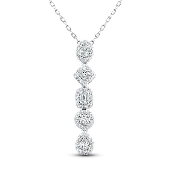Diamond Necklace 1/2 ct tw 10K White Gold 18"