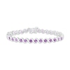 Thumbnail Image 1 of Amethyst Line Bracelet 10K White Gold 7.25&quot;