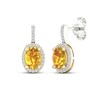 Citrine & White Lab-Created Sapphire Halo Earrings 10K Yellow Gold/Sterling Silver