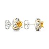 Citrine & White Lab-Created Sapphire Knot Earrings 10K Yellow Gold/Sterling Silver