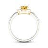Citrine & White Lab-Created Sapphire Halo Ring 10K Yellow Gold/Sterling Silver