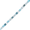 Thumbnail Image 1 of Vibrant Shades Swiss, London Blue Topaz & Aquamarine Bracelet Sterling Silver 7.5"