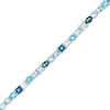 Thumbnail Image 2 of Vibrant Shades Swiss, London Blue Topaz & Aquamarine Bracelet Sterling Silver 7.25&quot;