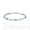 Thumbnail Image 3 of Vibrant Shades Swiss, London Blue Topaz & Aquamarine Bracelet Sterling Silver 7.5"