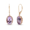 Thumbnail Image 1 of Amethyst & Diamond Earrings 1/6 ct tw Oval/Round-Cut 10K Rose Gold