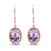 Thumbnail Image 2 of Amethyst & Diamond Earrings 1/6 ct tw Oval/Round-Cut 10K Rose Gold