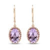 Thumbnail Image 1 of Amethyst & Diamond Earrings 1/6 ct tw Oval/Round-Cut 10K Rose Gold