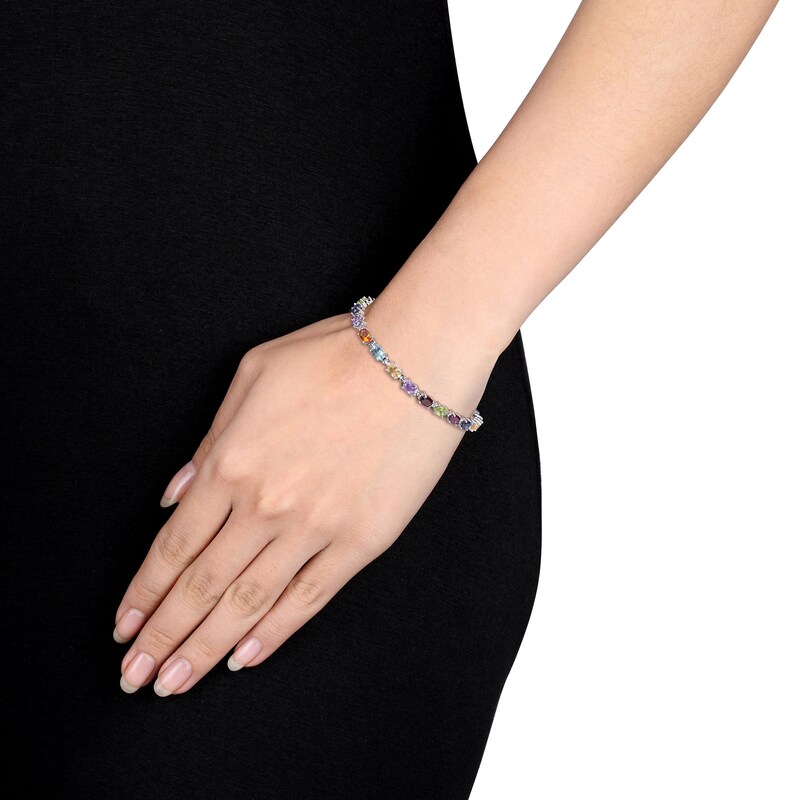 Main Image 2 of Multi-Gemstone Bracelet Sterling Silver 7&quot;