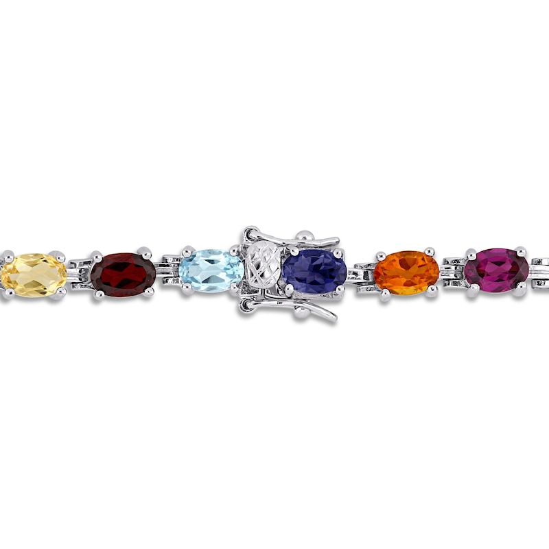 Main Image 3 of Multi-Gemstone Bracelet Sterling Silver 7&quot;