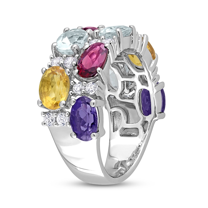 Main Image 3 of Multi-Gemstone Ring Sterling Silver