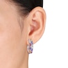 Thumbnail Image 2 of Multi-Gemstone Hoop Earrings Sterling Silver