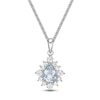 Thumbnail Image 1 of Aquamarine & White Lab-Created Sapphire Necklace Sterling Silver 18"