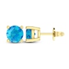 Thumbnail Image 1 of Swiss Blue Topaz Solitaire Earrings 10K Yellow Gold