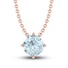 Thumbnail Image 1 of Aquamarine Solitaire Necklace 10K Rose Gold 18&quot;