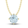 Thumbnail Image 0 of Aquamarine Solitaire Necklace 10K Yellow Gold 18"
