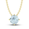 Thumbnail Image 1 of Aquamarine Solitaire Necklace 10K Yellow Gold 18&quot;