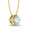 Thumbnail Image 1 of Aquamarine Solitaire Necklace 10K Yellow Gold 18"
