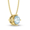 Thumbnail Image 2 of Aquamarine Solitaire Necklace 10K Yellow Gold 18&quot;