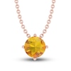 Thumbnail Image 0 of Citrine Solitaire Necklace 10K Rose Gold 18"