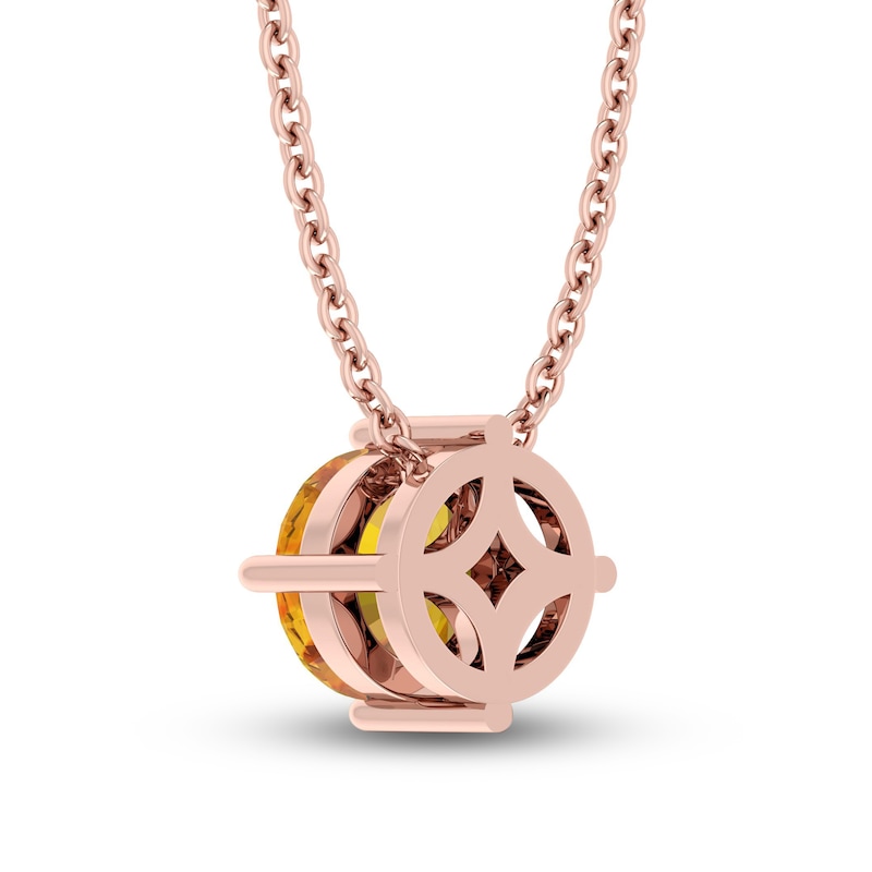 Main Image 3 of Citrine Solitaire Necklace 10K Rose Gold 18&quot;